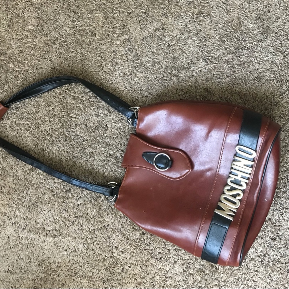 Moschino Buckle Leather Bag